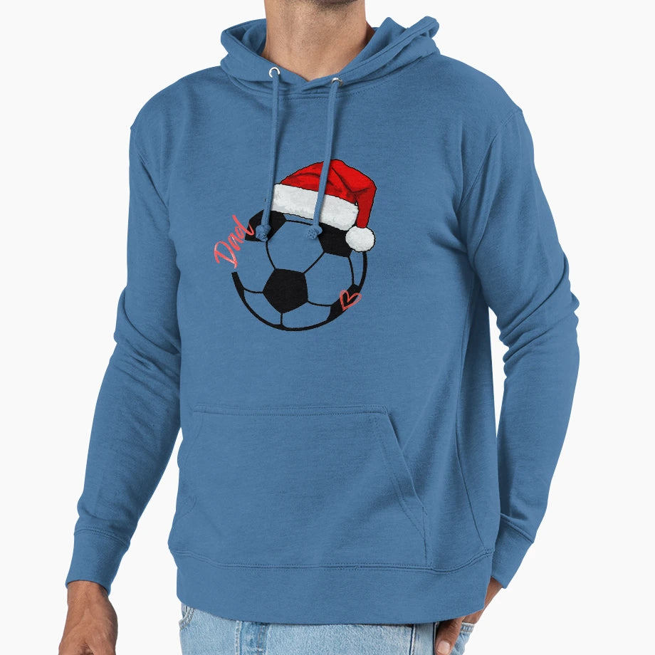 Santa Soccer Dad Sports Father Gift Hoodie - Trendy Graphic for Adults - T-Shirt, Sweatshirt, Hoodie