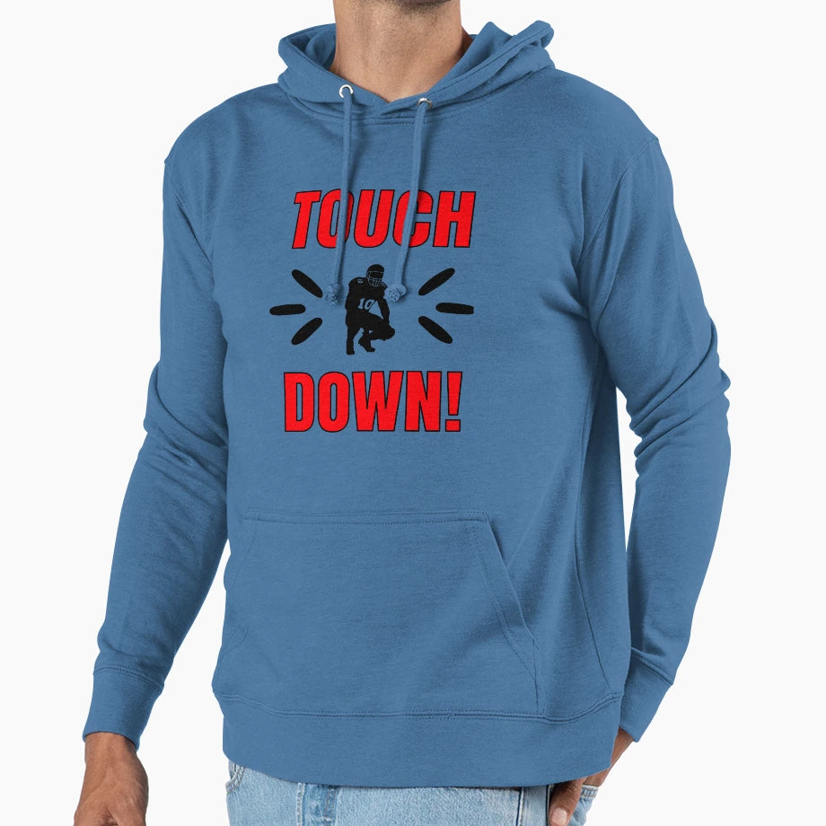 Touch Down Baseball American Football Hoodie - Streetwear Style Men Women - T-Shirt, Sweatshirt, Hoodie