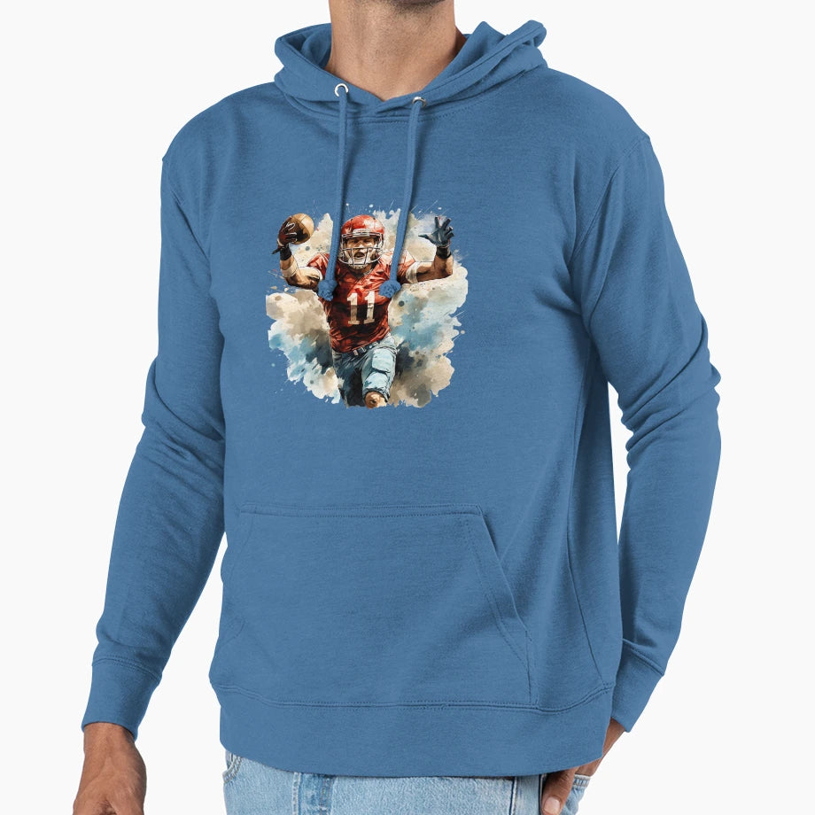 Football Player 3 Hoodie - Custom Art Print for Adults - T-Shirt, Sweatshirt, Hoodie
