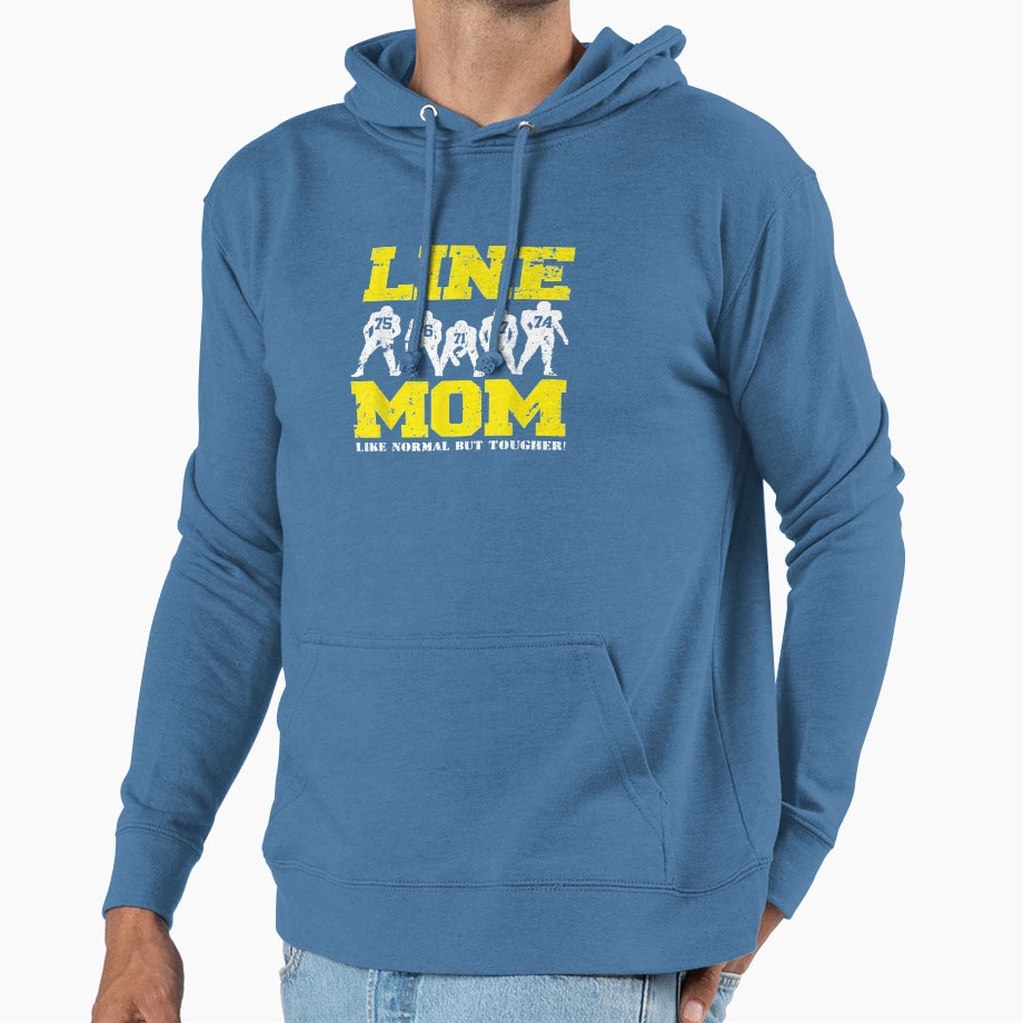 Offensive Lineman Line Mom Hoodie - Custom Art Print Unisex - T-Shirt, Sweatshirt, Hoodie