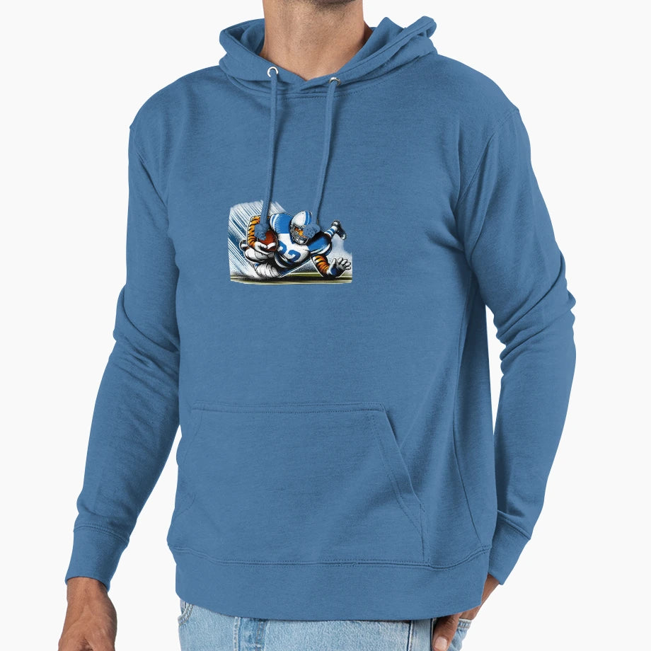 American Football Tiger Player Defense Hoodie - Novelty Apparel Unisex - T-Shirt, Sweatshirt, Hoodie