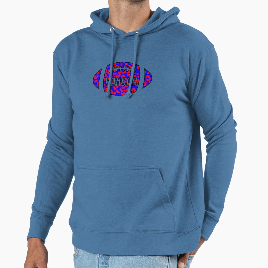 Kansas Football Hoodie - Minimalist Print for Adults - T-Shirt, Sweatshirt, Hoodie