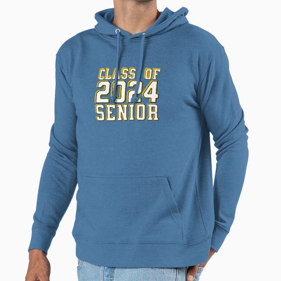 Class 2024 Senior Hoodie - Trendy Graphic Men Women - T-Shirt, Sweatshirt, Hoodie