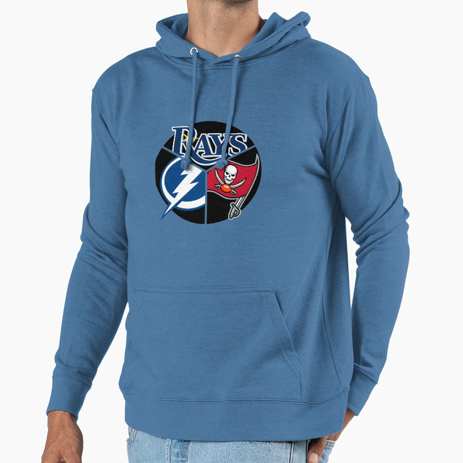 Tampa Bay Sports Teams Triquad Hoodie - Novelty Apparel Men Women - T-Shirt, Sweatshirt, Hoodie