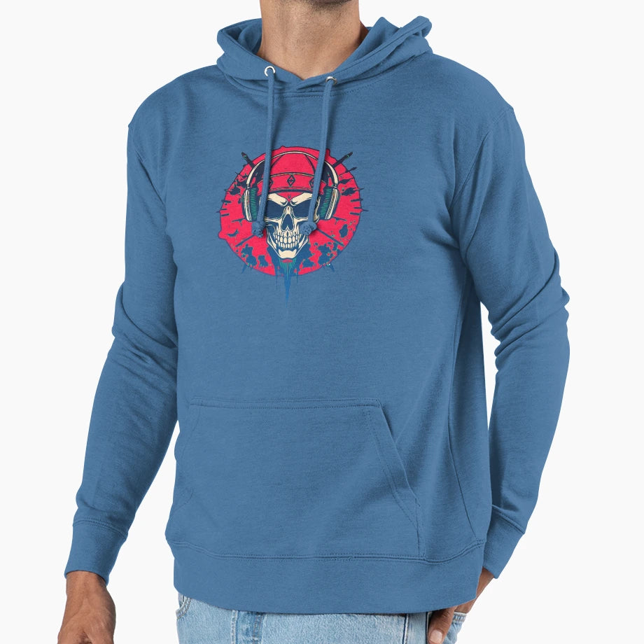Hardcore Skull Hoodie - Custom Art Print Men Women - T-Shirt, Sweatshirt, Hoodie