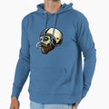 Smoking Skull Helmet Hoodie - Novelty Apparel for Adults - T-Shirt, Sweatshirt, Hoodie