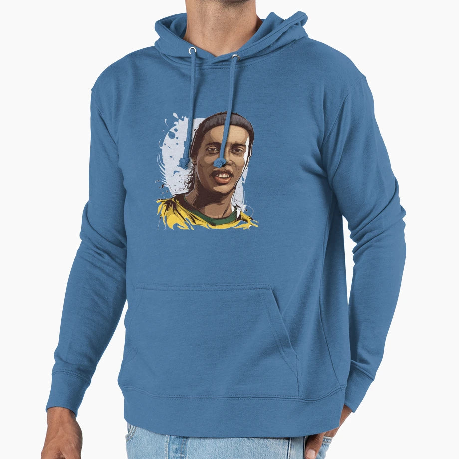 Illustration Ronaldinho Art Hoodie - Novelty Apparel Men Women - T-Shirt, Sweatshirt, Hoodie