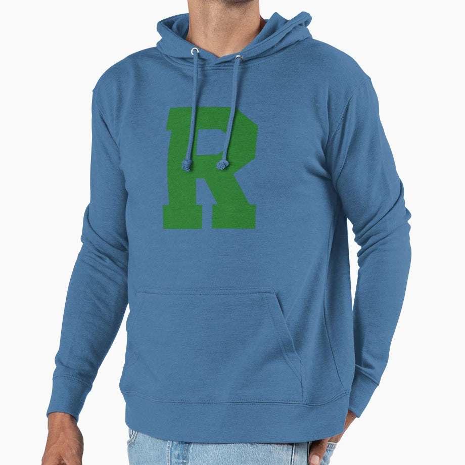 Alphabet Green R Sports Letter R Hoodie - Minimalist Print Men Women - T-Shirt, Sweatshirt, Hoodie