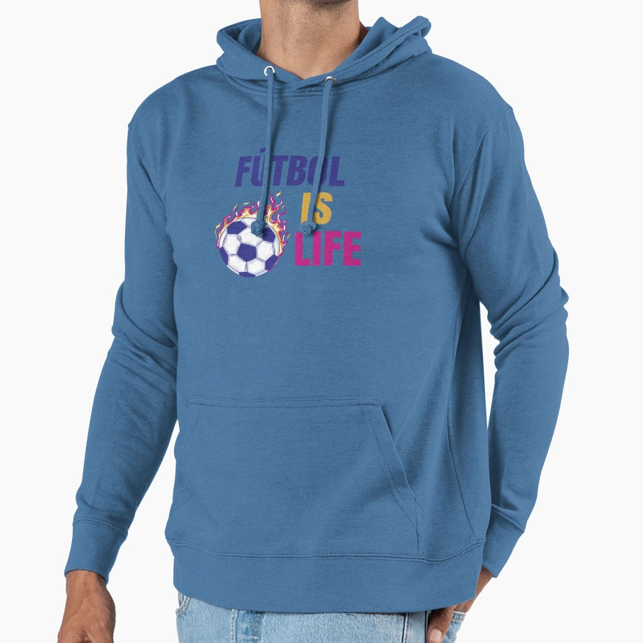 Futbol Is Life Soccer Lover Football Fan Hoodie - Graphic Print for Adults - T-Shirt, Sweatshirt, Hoodie