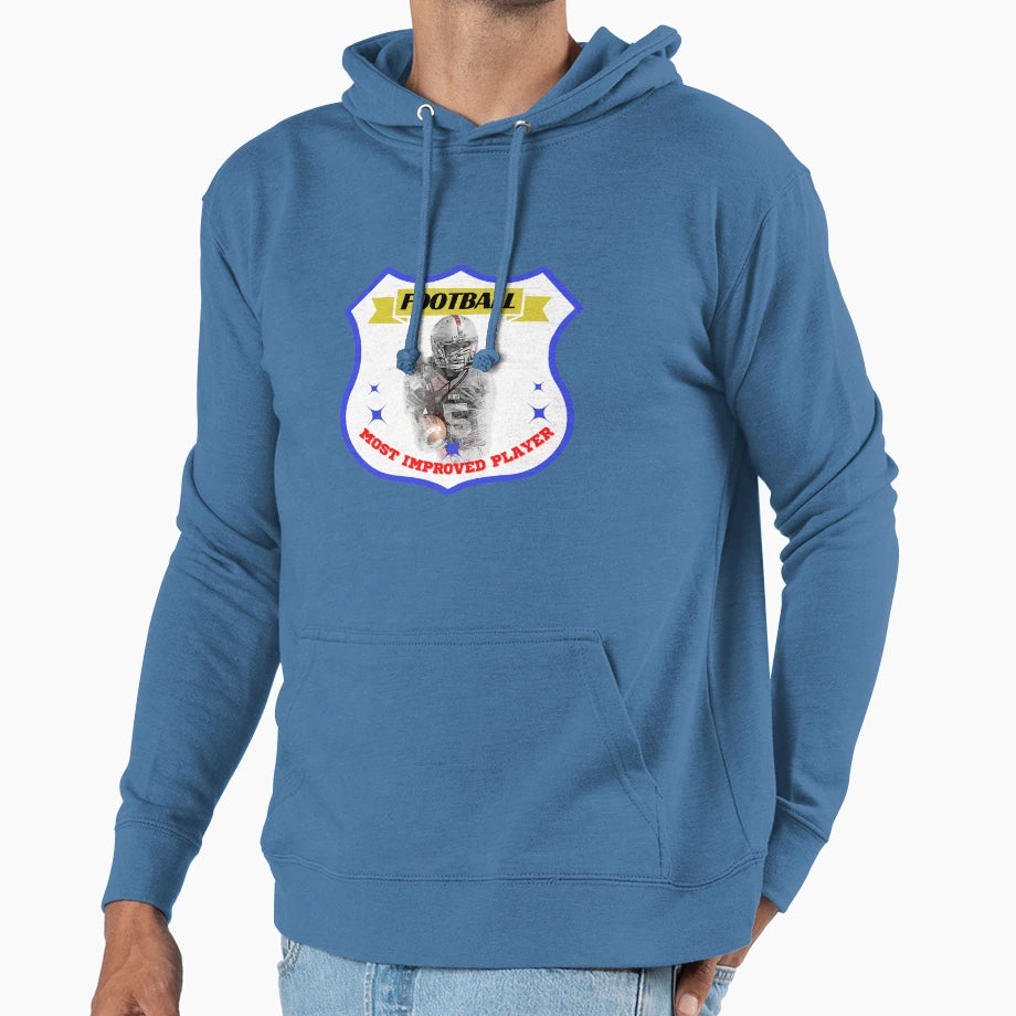 Most Improved Player Crest Football Hoodie - Novelty Apparel Unisex - T-Shirt, Sweatshirt, Hoodie