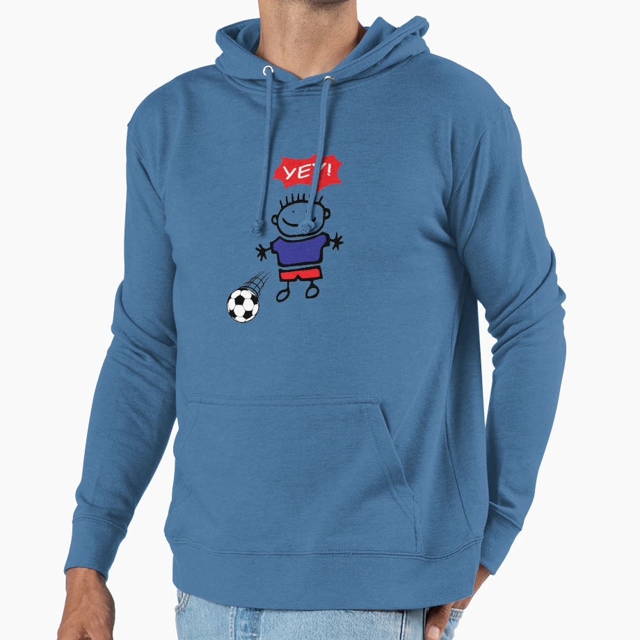 Football Plays Ball Yey Hoodie - Casual Everyday Wear Unisex - T-Shirt, Sweatshirt, Hoodie
