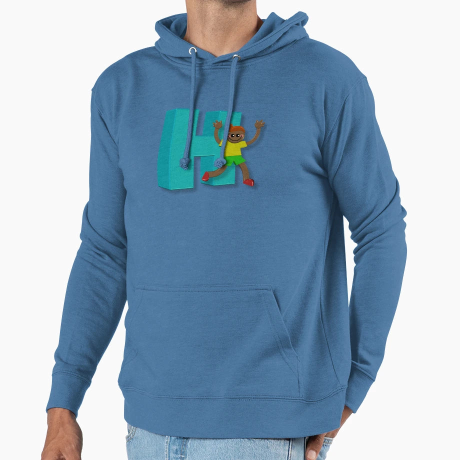 Letter Initial H Child Personalised Hoodie - Minimalist Print for Adults - T-Shirt, Sweatshirt, Hoodie