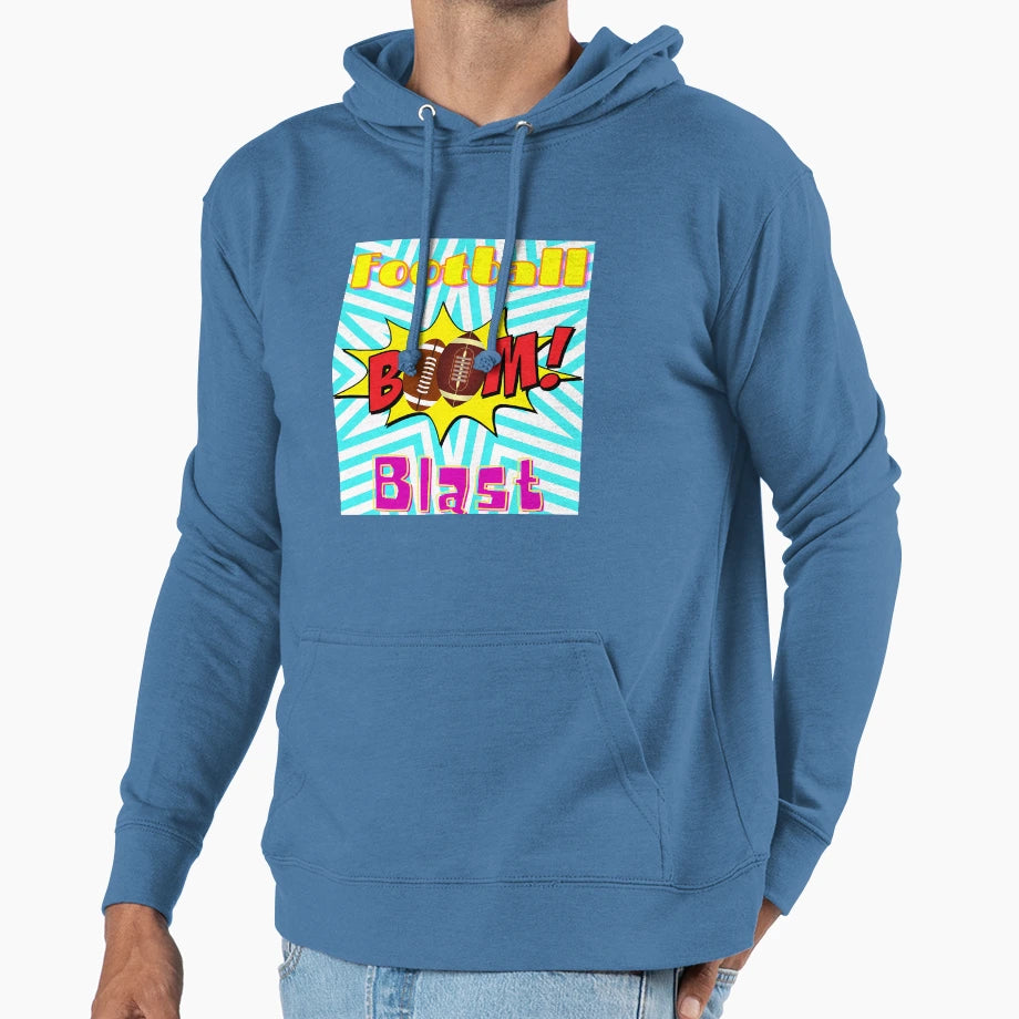 Football Blast Hoodie - Casual Everyday Wear Men Women - T-Shirt, Sweatshirt, Hoodie