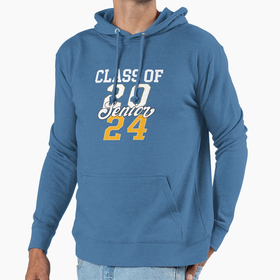 Senior Class 2024 Graduate Student Seniors Hoodie - Graphic Print Unisex - T-Shirt, Sweatshirt, Hoodie