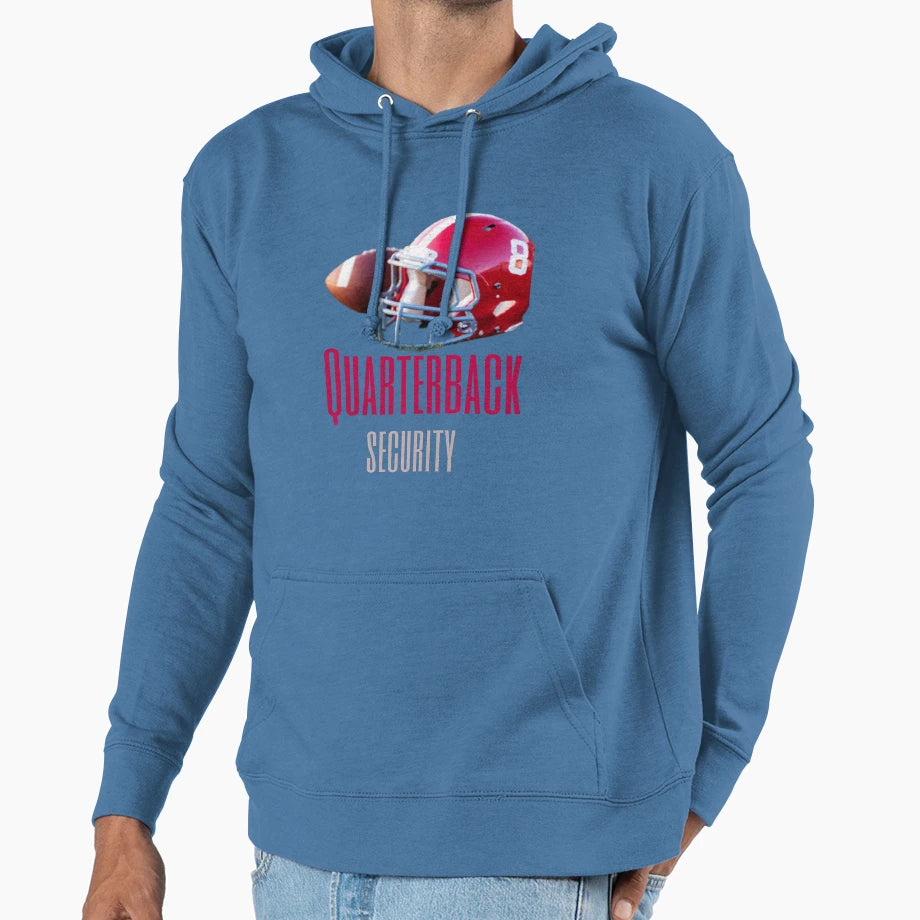 Quarterback Security Football Hoodie - Novelty Apparel for Adults - T-Shirt, Sweatshirt, Hoodie
