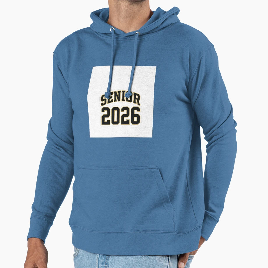 Senior 2026 Graduation Class Typography Hoodie - Unique Graphic for Adults - T-Shirt, Sweatshirt, Hoodie
