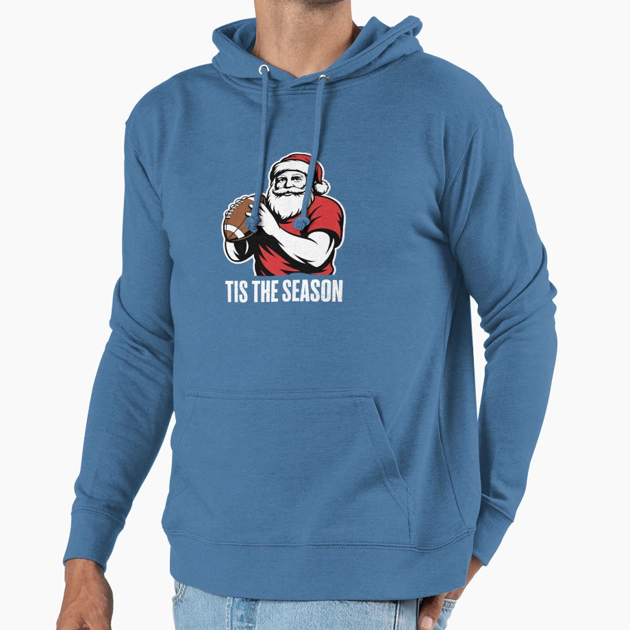 Football Santa Claus Hoodie - Fun Novelty Design Men Women - T-Shirt, Sweatshirt, Hoodie