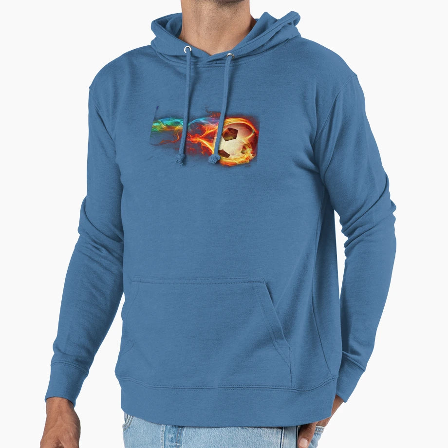 Fire Soccerball Hoodie - Graphic Print Unisex - T-Shirt, Sweatshirt, Hoodie