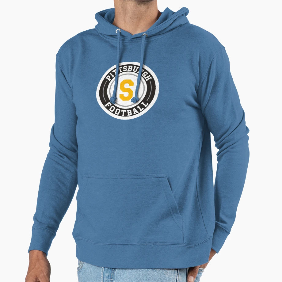 Pittsburgh Football Round Badge Hoodie - Streetwear Style Men Women - T-Shirt, Sweatshirt, Hoodie