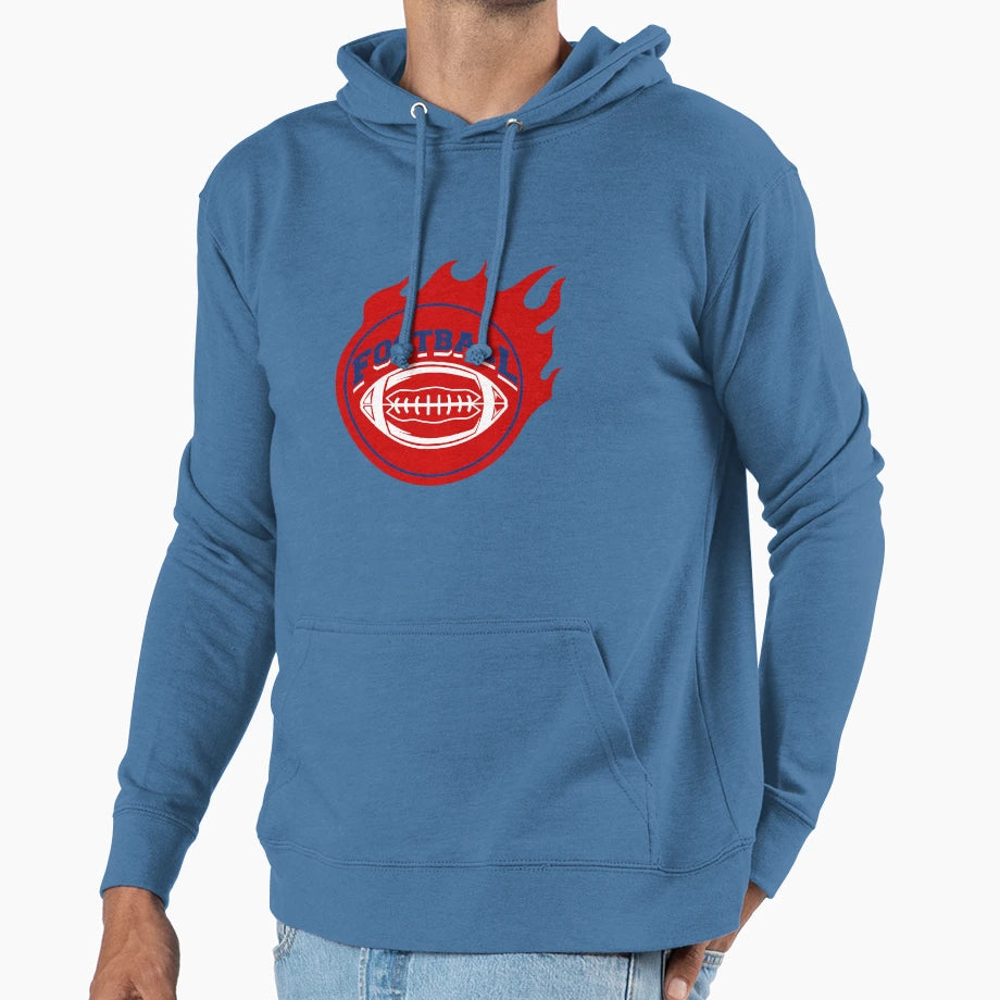 Football Red America Football Hoodie - Aesthetic Graphic Unisex - T-Shirt, Sweatshirt, Hoodie