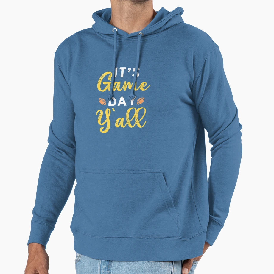 Its Game Day Yall Football Game Day Rugby Hoodie - Graphic Print Unisex - T-Shirt, Sweatshirt, Hoodie