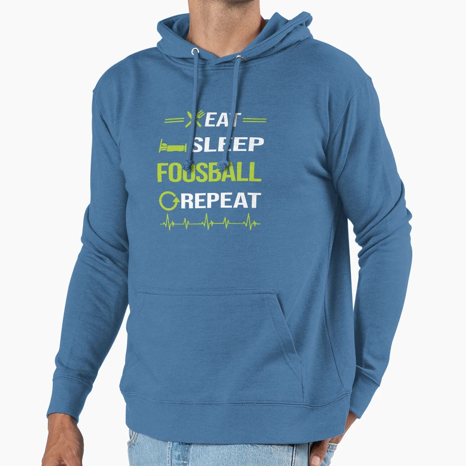 Funny Eat Sleep Repeat Foosball Hoodie - Streetwear Style Men Women - T-Shirt, Sweatshirt, Hoodie
