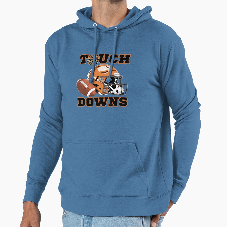 Orange Black Vibe Football Game Touchdown Hoodie - Unique Graphic Unisex - T-Shirt, Sweatshirt, Hoodie