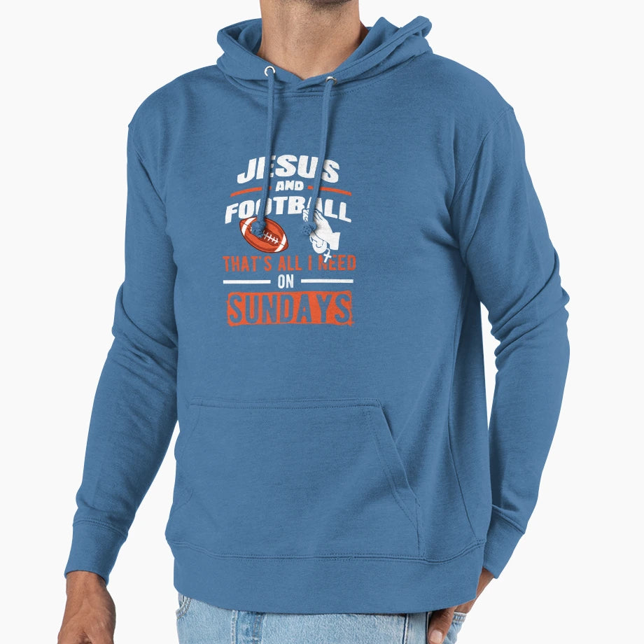 Funny Jesus And Football Football Dad Hoodie - Graphic Print Unisex - T-Shirt, Sweatshirt, Hoodie