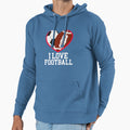 I Love Football Soccer And Football Hoodie - Streetwear Style for Adults - T-Shirt, Sweatshirt, Hoodie