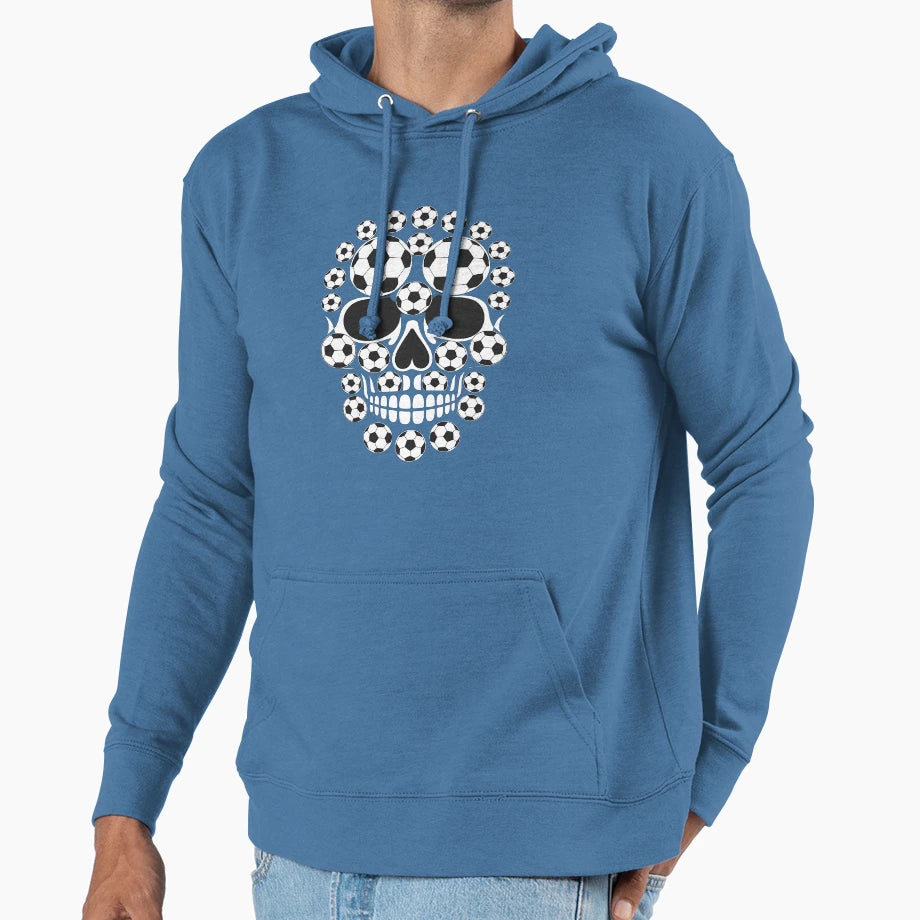 Soccer Ball Skull Skeleton Costume Sport Hoodie - Graphic Print Men Women - T-Shirt, Sweatshirt, Hoodie