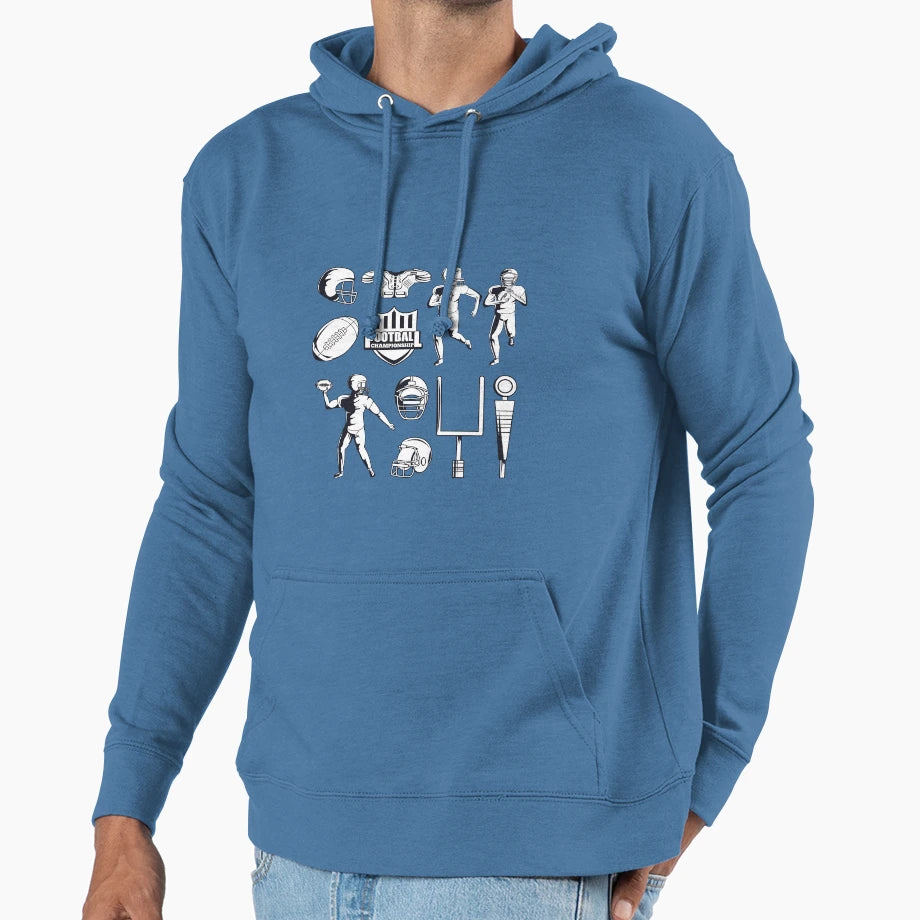 Football Hoodie - Trendy Graphic Unisex - T-Shirt, Sweatshirt, Hoodie