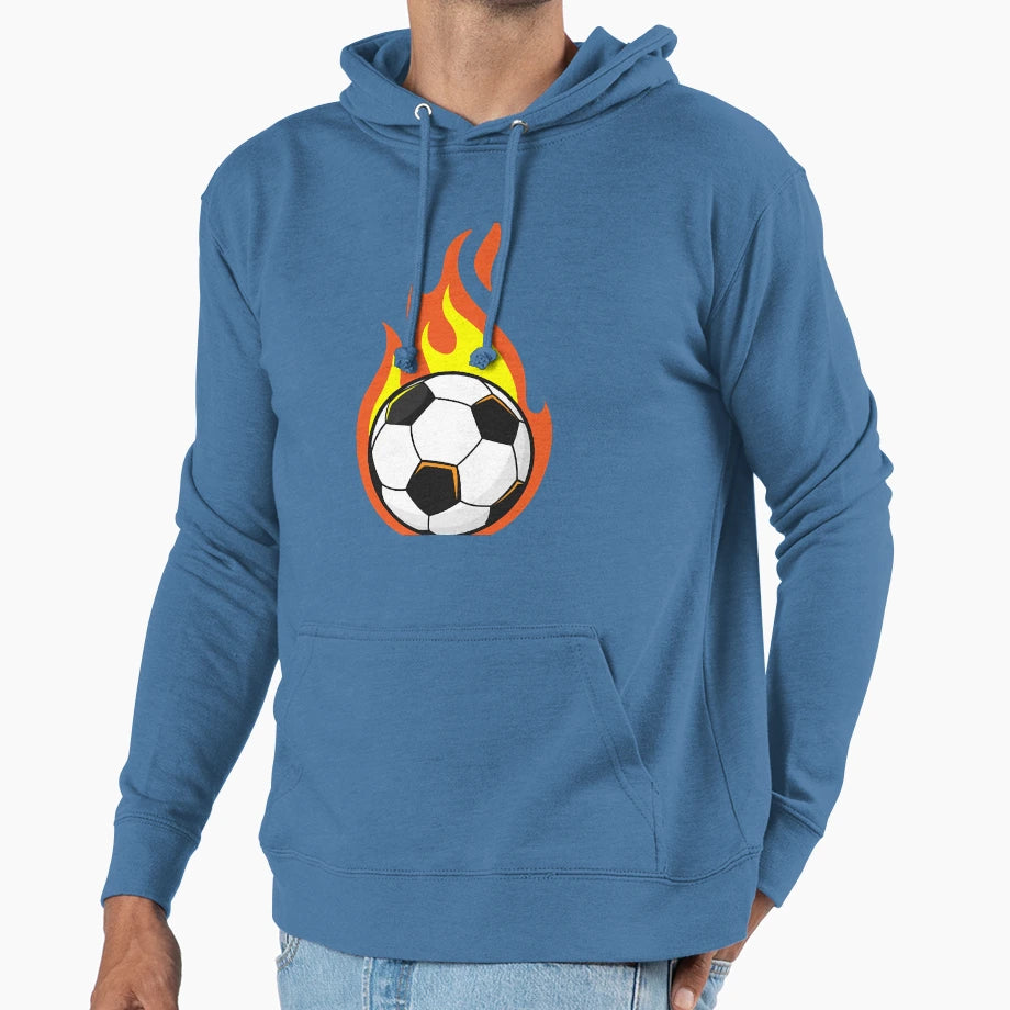 Soccer Fire Hoodie - Aesthetic Graphic Unisex - T-Shirt, Sweatshirt, Hoodie