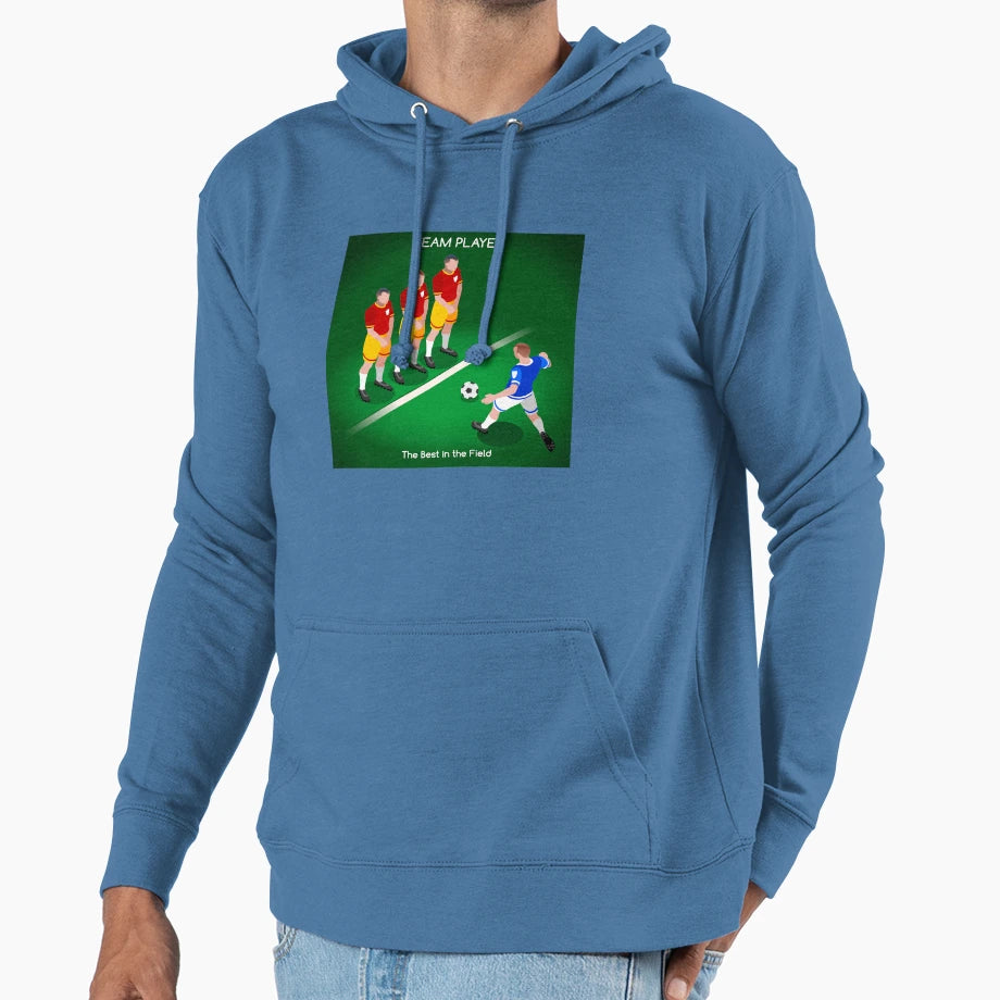 Football Team Player Hoodie - Aesthetic Graphic Unisex - T-Shirt, Sweatshirt, Hoodie