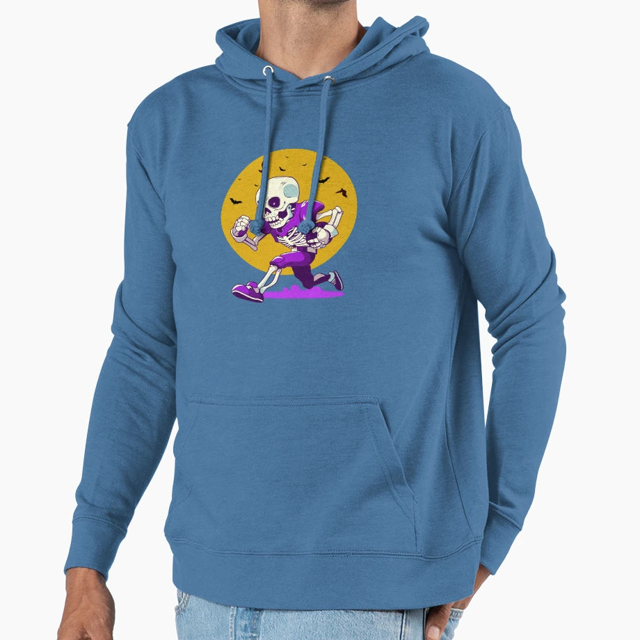 Halloween Football Skeleton Hoodie - Casual Everyday Wear for Adults - T-Shirt, Sweatshirt, Hoodie