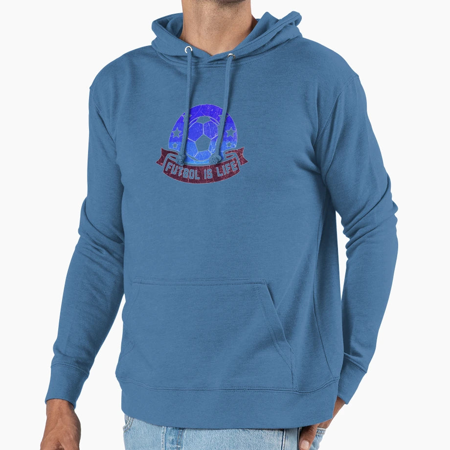 Funny Futbol Is Life Soccer Players Hoodie - Custom Art Print Men Women - T-Shirt, Sweatshirt, Hoodie