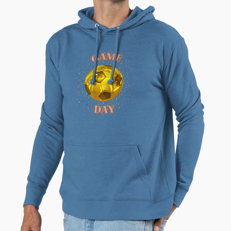 Golden Game Time Soccer Hoodie - Unique Graphic Men Women - T-Shirt, Sweatshirt, Hoodie