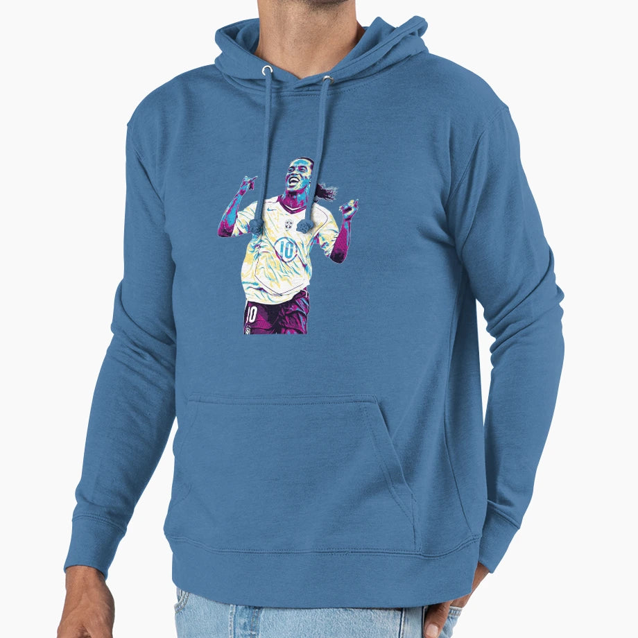 Ronaldinho Brazil Team Hoodie - Custom Art Print for Adults - T-Shirt, Sweatshirt, Hoodie