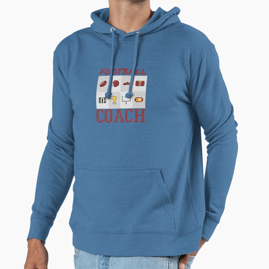 Football Coach Hoodie - Minimalist Print Men Women - T-Shirt, Sweatshirt, Hoodie