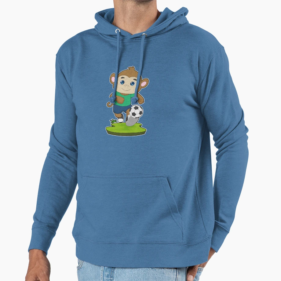 Monkey Soccer Player Soccer Hoodie - Fun Novelty Design Unisex - T-Shirt, Sweatshirt, Hoodie