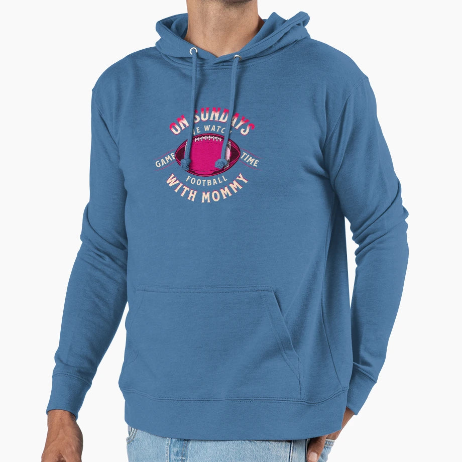Sundays We Watch Football Mommy Family Hoodie - Streetwear Style Unisex - T-Shirt, Sweatshirt, Hoodie