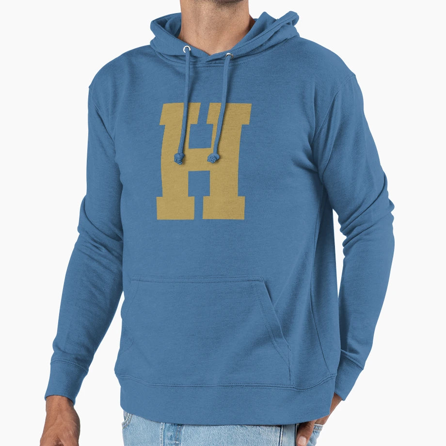 Alphabet Gold H Sports Letter H Hoodie - Streetwear Style Men Women - T-Shirt, Sweatshirt, Hoodie