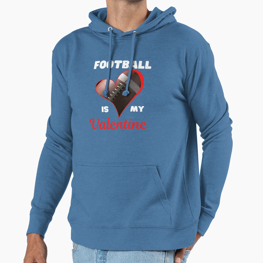 Happy Valentines Day Football Is My Hoodie - Minimalist Print Men Women - T-Shirt, Sweatshirt, Hoodie