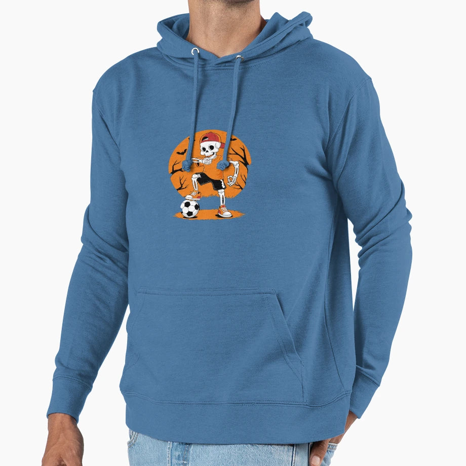 Dabbing Soccer Skeleton Football Hoodie - Aesthetic Graphic Men Women - T-Shirt, Sweatshirt, Hoodie