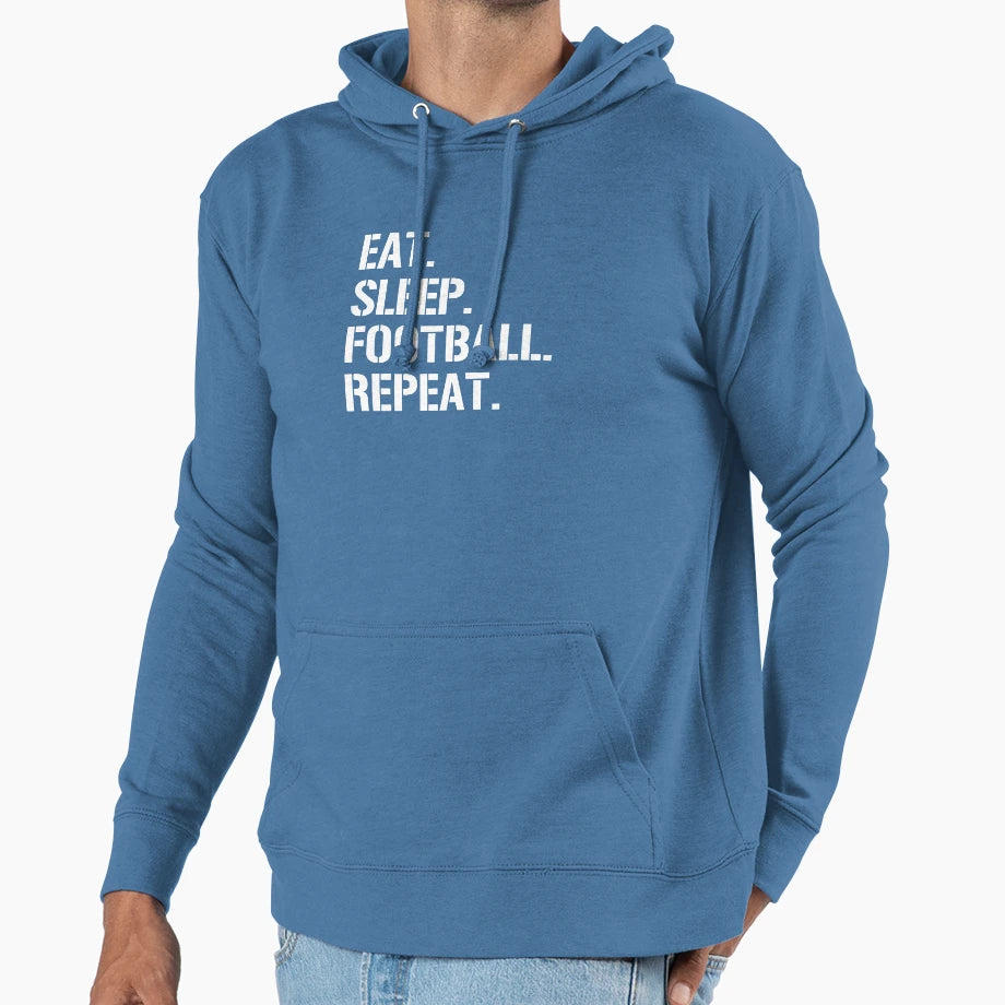 Eat Sleep Football Repeat Childrens Sweatshirt - Fun Novelty Design Unisex - T-Shirt, Sweatshirt, Hoodie