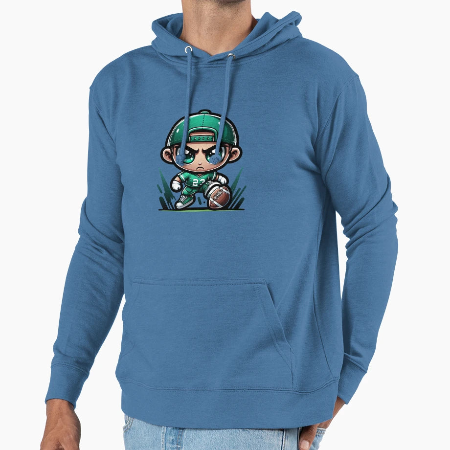 Angry Football Player Hoodie - Novelty Apparel Men Women - T-Shirt, Sweatshirt, Hoodie