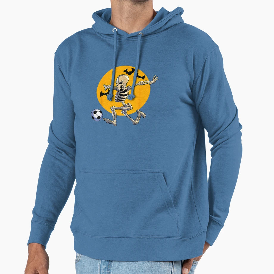 Soccer Skeleton Halloween Soccer Hoodie - Fun Novelty Design for Adults - T-Shirt, Sweatshirt, Hoodie