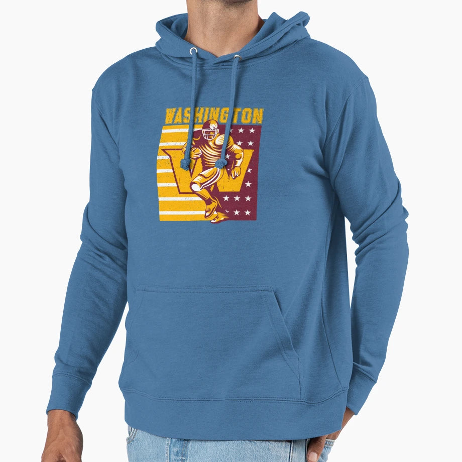 Washington Football Sports Hoodie - Novelty Apparel for Adults - T-Shirt, Sweatshirt, Hoodie