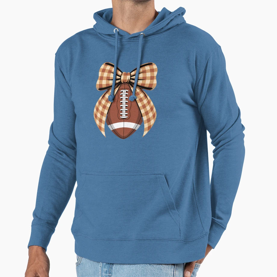 Coquette Bow American Football Autumn Hoodie - Streetwear Style Unisex - T-Shirt, Sweatshirt, Hoodie