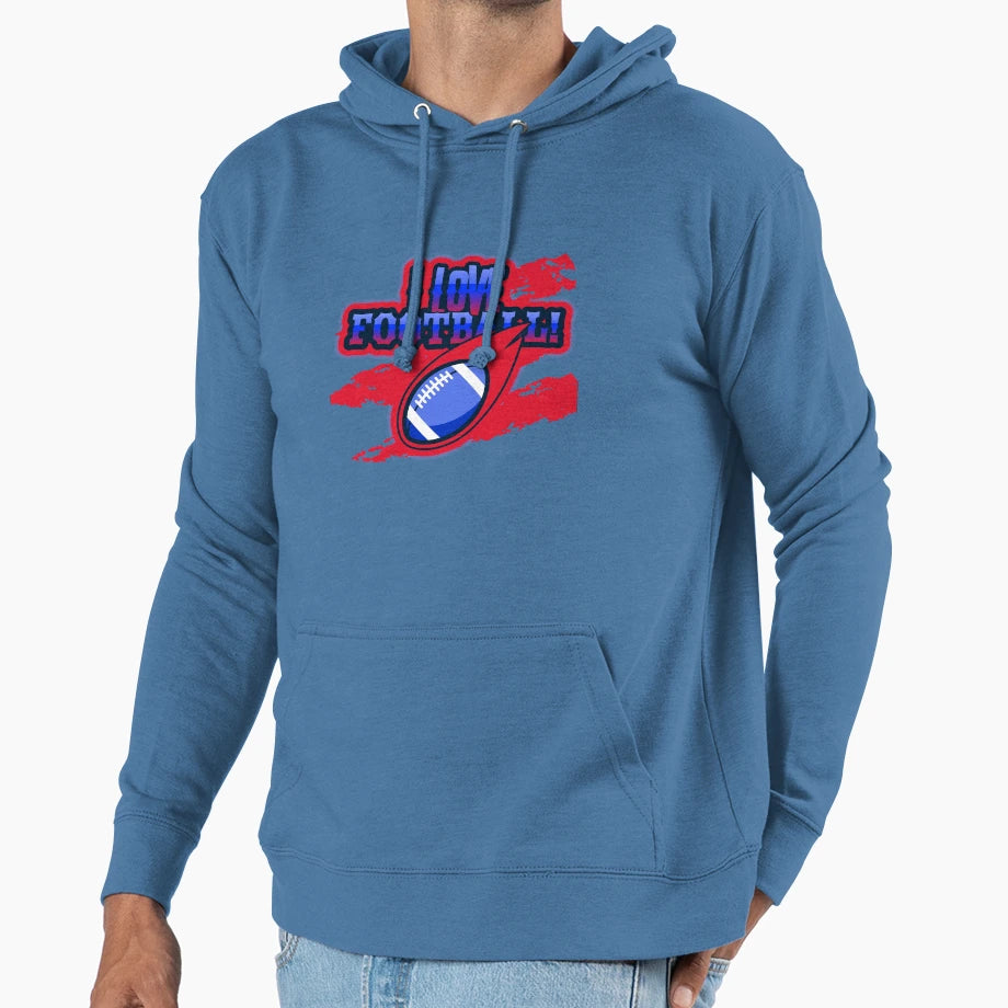 I Love Football Hoodie - Novelty Apparel Men Women - T-Shirt, Sweatshirt, Hoodie