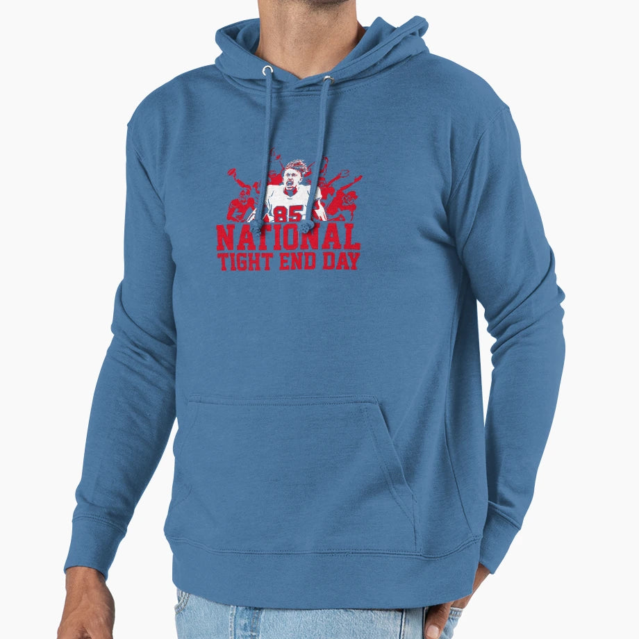 National Tight End Day Hoodie - Aesthetic Graphic for Adults - T-Shirt, Sweatshirt, Hoodie